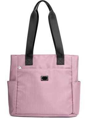 Women Tote Bag with Zipper Nylon Overnight Handbag Multiple Pockets Waterproof S